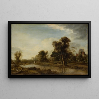 Aert van der Neer - Village Pond.webp