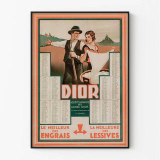 Affiche Dior – Publicité vintage pour engrais et lessives