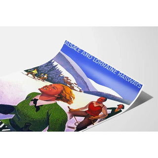 Affiche Hohwald la station de Ski Alsacienne Vintage