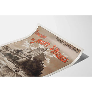 Affiche Mont-Saint-Michel vintage – Excursion ferroviaire depuis Paris