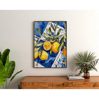 Affiche décoration cuisine - Citrons et Feuilles d'Olivier