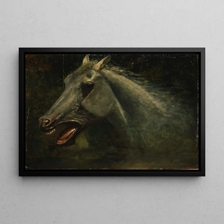 Albert Bierstadt - A Wild Stallion an original oil sketch for The Last of the Buffalo.webp