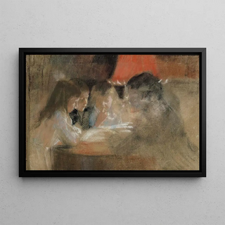 Albert Edelfelt - The Brandt Family Children By the Lamp.webp