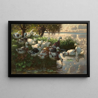 Alexander Koester - Enten am Seeufer.webp