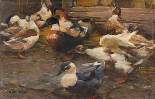 Alexander Koester - Enten vor dem Stall.webp