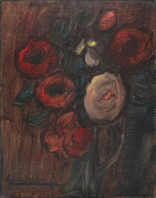 Alexej von Jawlensky - Grosses Stillleben Grner Krug mit Pfingstrosen Dunkles Rosenbouquet.webp