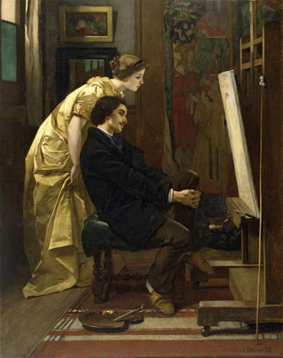 Alfred Stevens - The Painter and His Model.webp