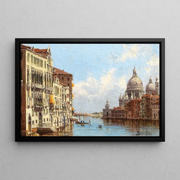 Venise, vy av Grand Canal från Santa Maria della Salute - Antonietta Brandeis — inramlat konstverk på väggen