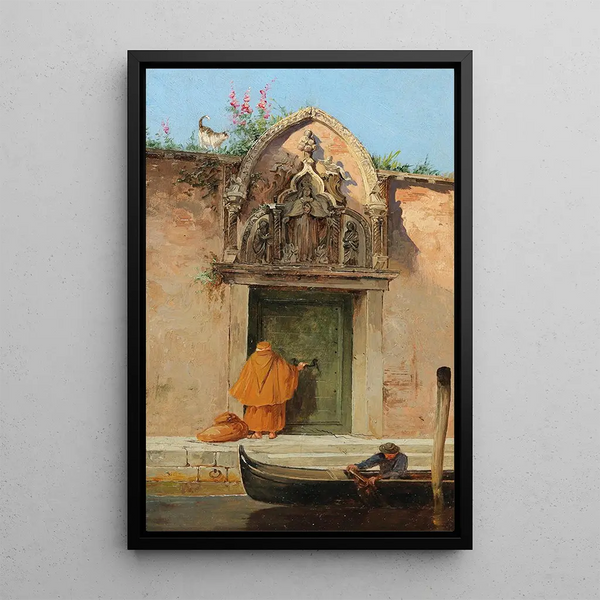 Venise, vid porten till Arco dell'Abbazia della Misericordia - Antonietta Brandeis — inramlat konstverk på väggen
