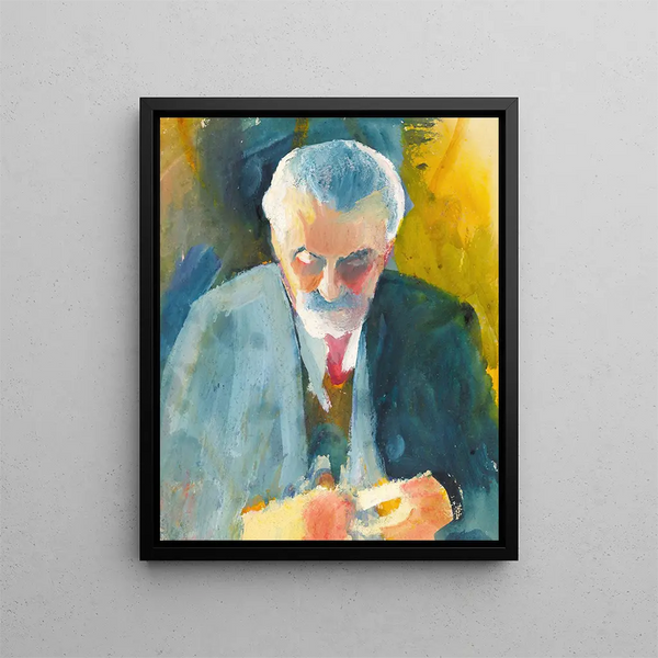 Studie av porträtt av Bernhard Koehler - August Macke — inramlat konstverk på väggen