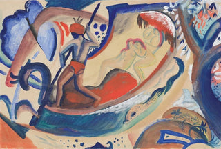 August Macke - Nackte Mdchen in der Barke.webp