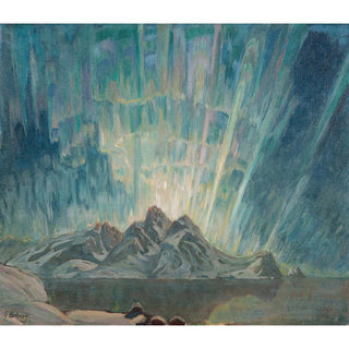 Aurores boréales, étude du nord de la Norvège #2- Anna Boberg | Reproduction Tableau Décoration murale affiche copie