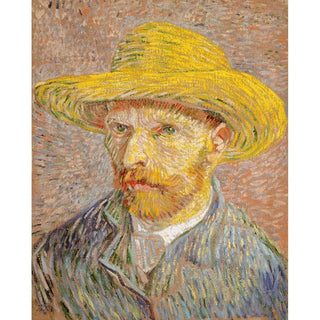 Autoportrait au chapeau de paille - Vincent van Gogh | Reproduction Tableau Décoration murale affiche copie