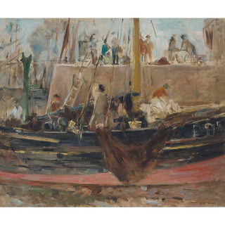 Bateaux à quai - Berthe Morisot | Reproduction Tableau Décoration murale affiche copie