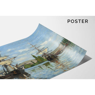 Bateaux sur la Seine à Rouen - Claude Monet | Reproduction Tableau Décoration murale affiche copie