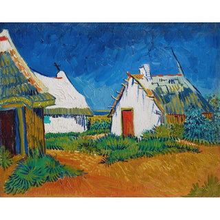 Cabanes blanches aux Saintes-Maries - Vincent van Gogh | Reproduction Tableau Décoration murale affiche copie