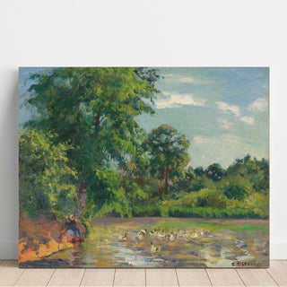 Canards sur l'Étang de Montfoucault - Camille Pissarro | Reproduction Tableau Décoration murale affiche copie