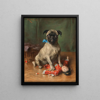 Carl Reichert - A Pug with a Japanese Doll.webp