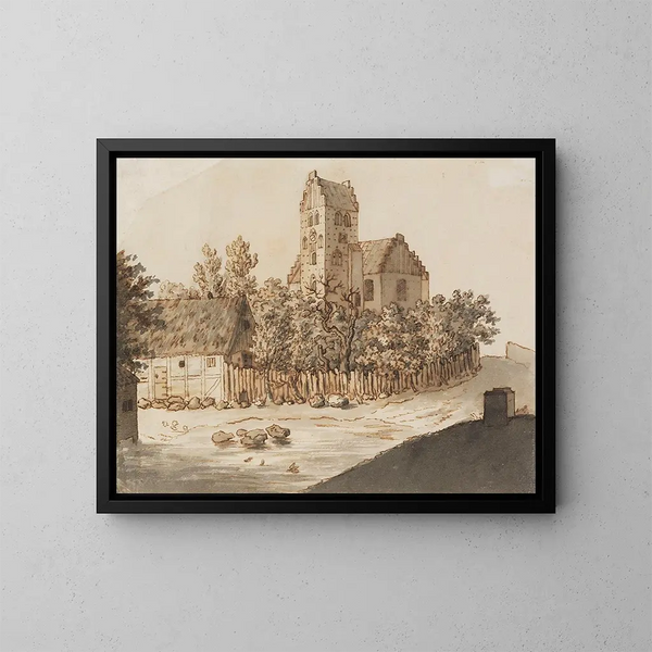Lyngby kyrka - Caspar David Friedrich — inramlat konstverk på väggen