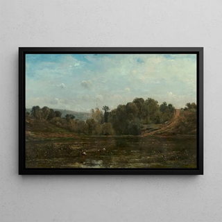Charles Franois Daubigny - Cranes watering at the edge of a pond.webp