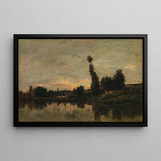 Charles Franois Daubigny - Sunset on the River Oise.webp