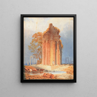 Copley Fielding - Cattle Watering by Corinthian Columns.webp