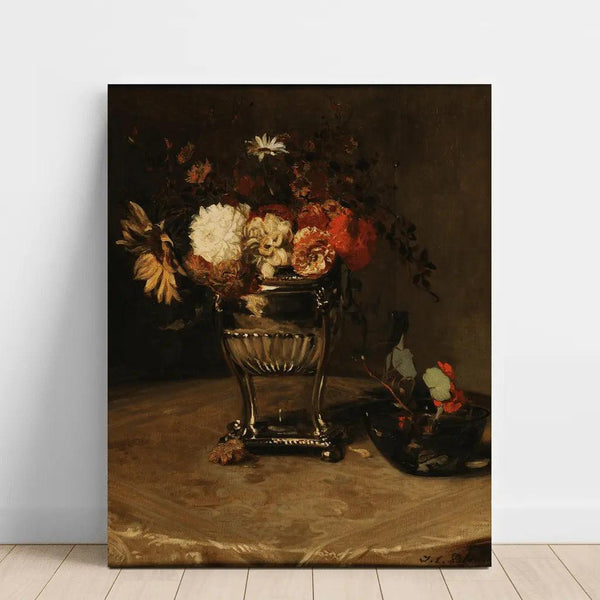 Reproduktion av målningen Dahlias och Kapuciner vid den Silverurna - Jacques-Émile Blanche