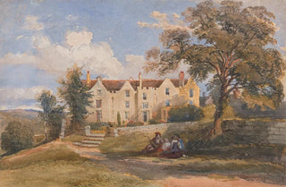 David Cox Jnr - Group Seated in Grounds of a Large House.webp