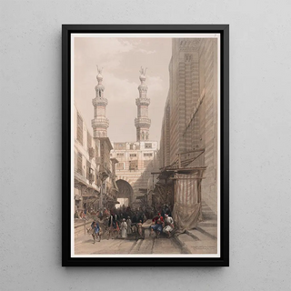 David Roberts - Minarets and grand entrance of the Metwaleys at Cairo.webp
