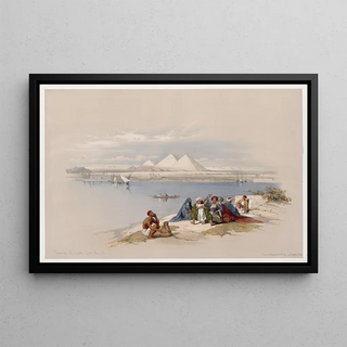 David Roberts - Pyramids of Gezeeh Giza from the Nile.webp