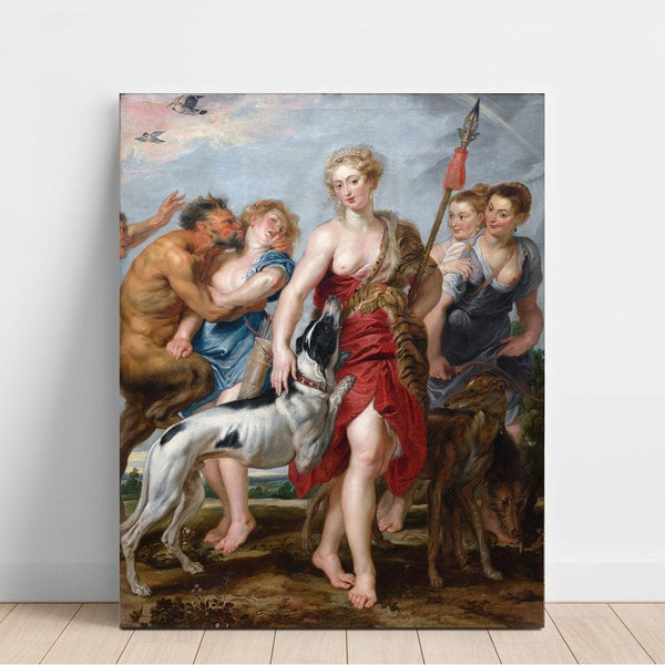 Reproduktion av målningen Diane och hennes nymfer ger sig ut på jakt - Peter Paul Rubens