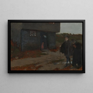 Edwin Austin Abbey - At the Cottage Door 17th Century New England Scene.webp