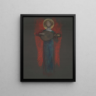 Edwin Austin Abbey - Study Angel with Musical Instrument.webp