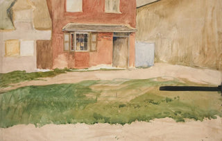 Edwin Austin Abbey - Study of exterior of a red brick building.webp