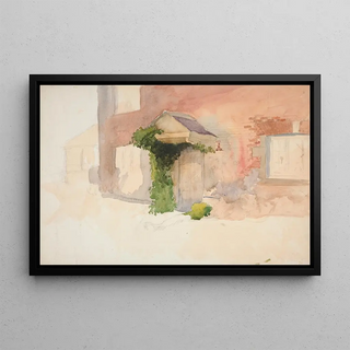 Edwin Austin Abbey - Study of exterior of a red brick house.webp