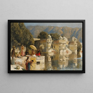 Edwin Lord Weeks - Lake at Oodeypore India (Case Conflict).webp