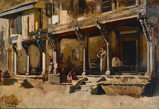 Edwin Lord Weeks - Merchants along a street in Bombay.webp