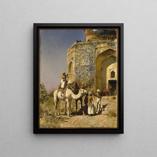 Edwin Lord Weeks - The Old BlueTiled Mosque Outside of Delhi India.webp