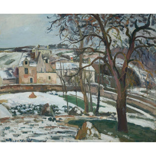 Effet de Neige à L'Hermitage, Pontoise - Camille Pissarro | Reproduction Tableau Décoration murale affiche copie