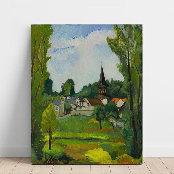 Reproduktion av målningen av Vieux Moulin-kyrkan nära Compiègne (Oise) - Suzanne Valadon