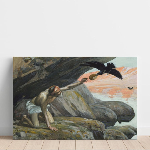 Reproduktion av målningen Élie närd av korpar - James Tissot
