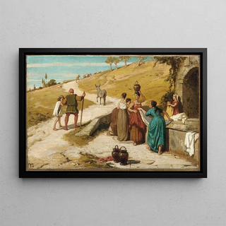 Elihu Vedder - The Fable of the Miller His Son and the Donkey No 2.webp