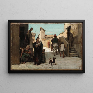 Elihu Vedder - The Fable of the Miller His Son and the Donkey No 4.webp