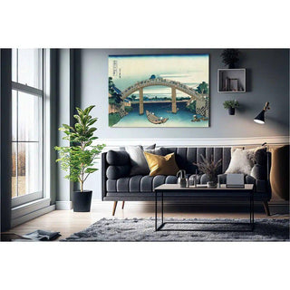 Estampe - Sous le pont Mannen à Fukagaw - Katsushika Hokusai | Reproduction Tableau Décoration murale affiche copie