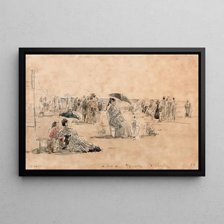 Eugne Boudin - Crinolines sur la plage Trouville.webp