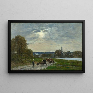 Eugne Boudin - HpitalCamfrout Village et estuaire.webp