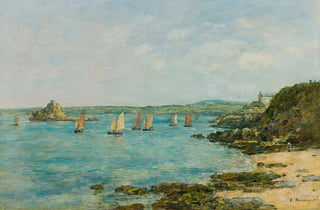 Eugne Boudin - Rivage Douarnenez Bateaux De Pche Dans La Baie.webp
