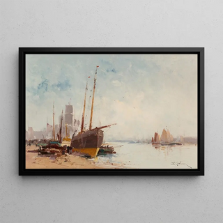 Eugne GalienLaloue - Bateaux au port.webp