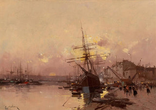 Eugne GalienLaloue - Port Breton au crpuscule.webp