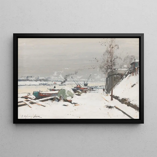 Eugne GalienLaloue - Quai De Bercy Sous La Neige.webp